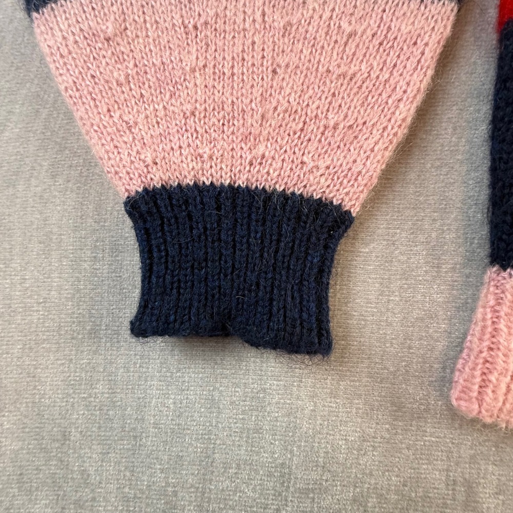 M.i.h Jeans Mohair Blend Striped Sweater Navy Red Pink Crew Neck XS - Picture 8 of 8